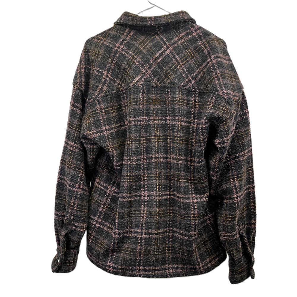 Summit UK Flannel Heavy Jacket Plaid Snap Button Up Chest Hip Pockets Medium - Picture 2 of 11